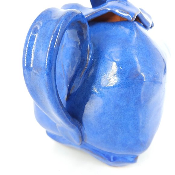 Hand Painted Pottery Teapot Tea Coffee Pot Carafe Lid Blue Stone Ware 9" - Picture 4 of 13